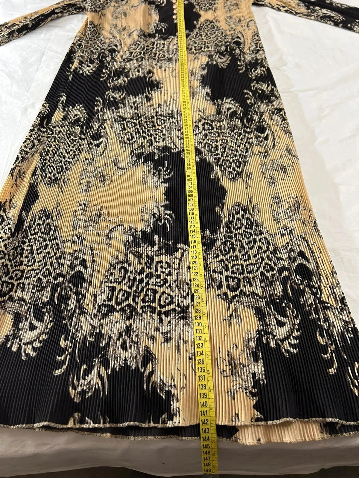 Beige and black vintage patterned maxi dress – photo 9